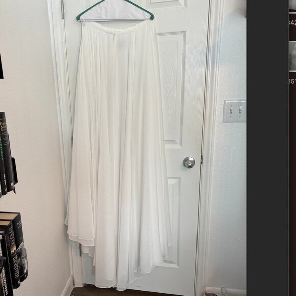 DB Studio White Wedding Skirt with Slit – Bridal Separate, Floor-Length, Size 14 - Picture 13 of 14